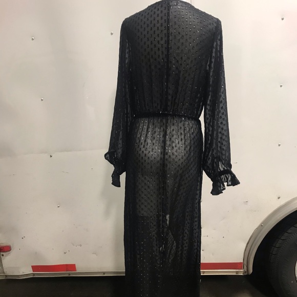 Chelsea28 Metallic Clip Dot Long Sleeve Maxi Dress - Picture 6 of 8